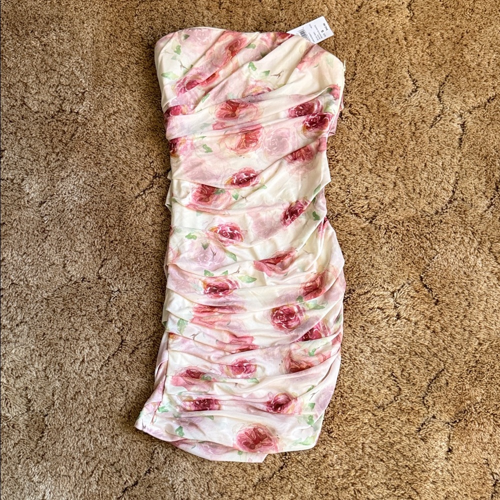 Windsor Strapless Dress with Floral Design Size Small